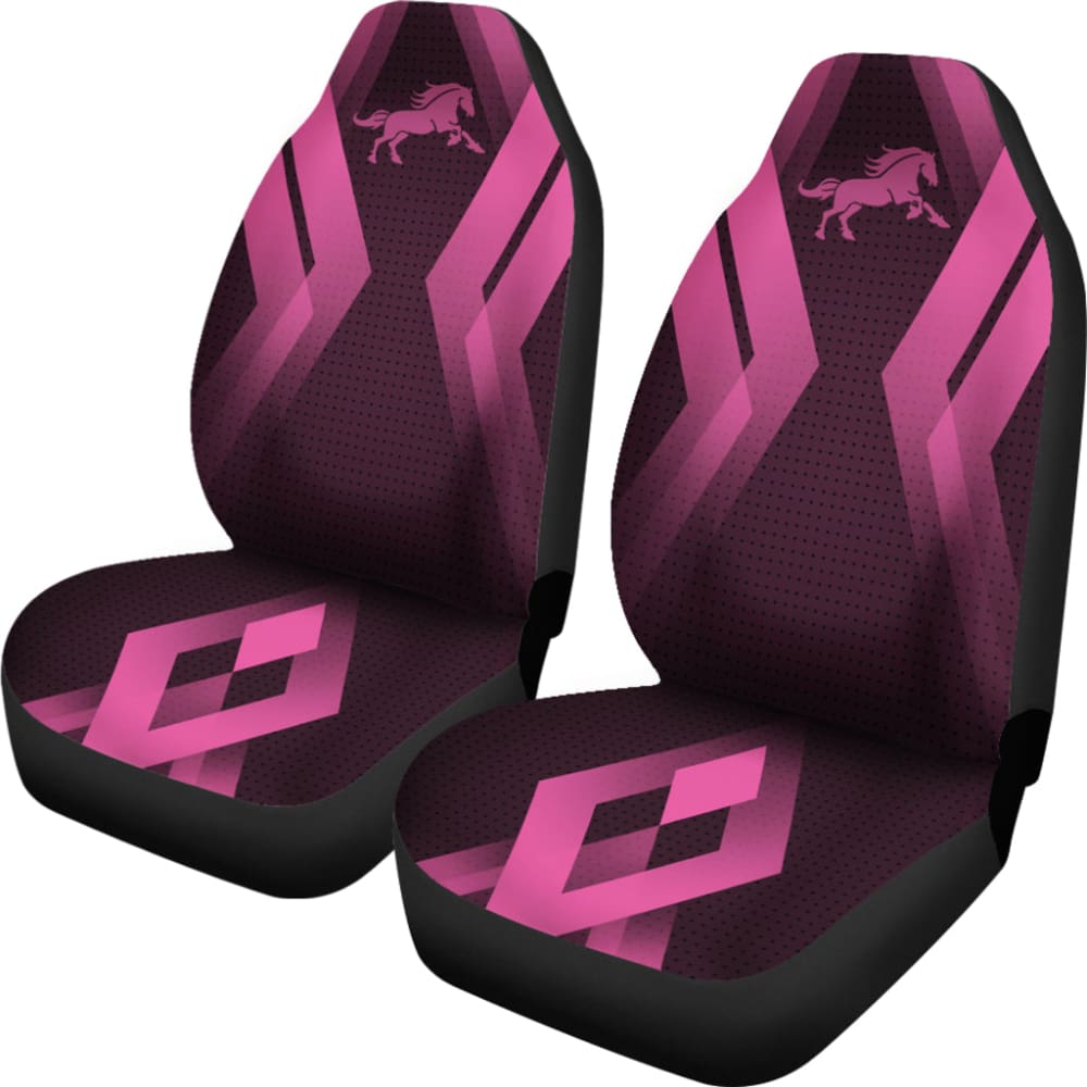 Amazing Black & Pink Horse Mustang Custom Car Accessories Car Seat Covers