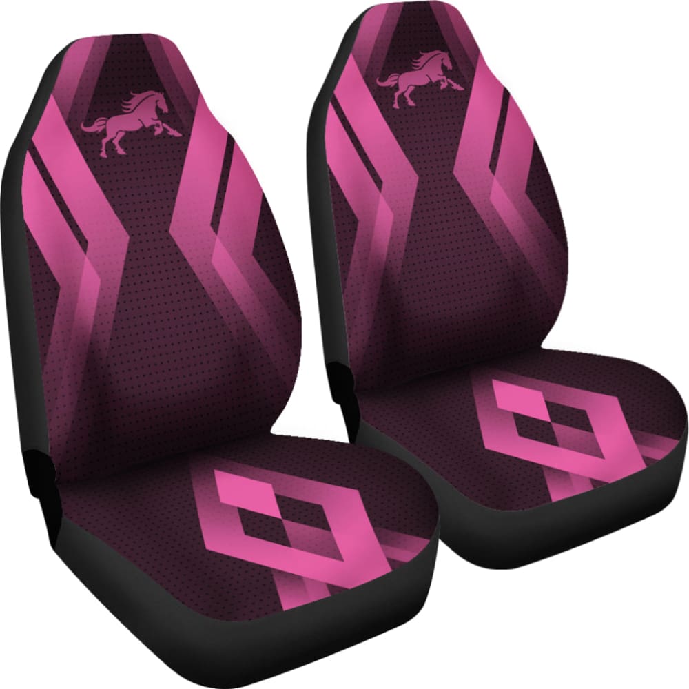 Amazing Black & Pink Horse Mustang Custom Car Accessories Car Seat Covers