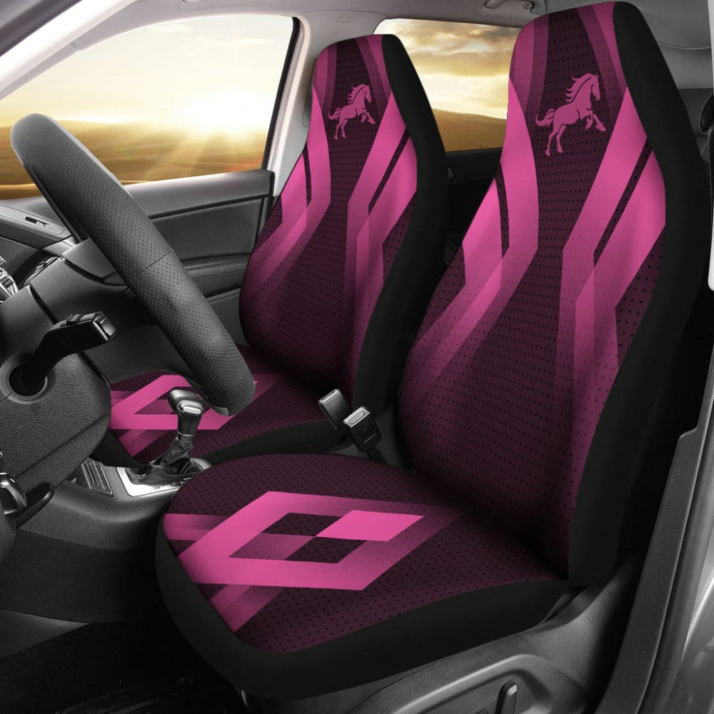 Amazing Black & Pink Horse Mustang Custom Car Accessories Car Seat Covers