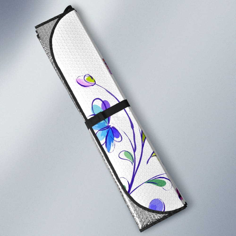 Dragonfly and Flower Print Car Auto Sun Shades