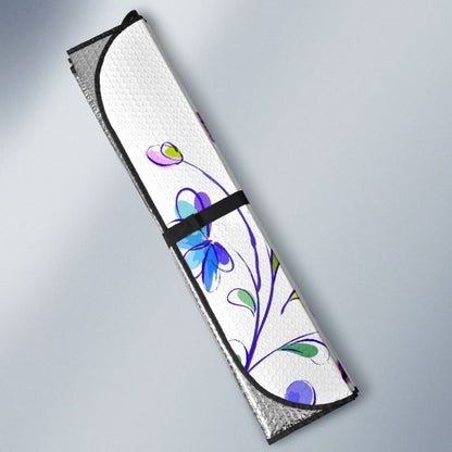 Dragonfly and Flower Print Car Auto Sun Shades