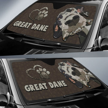 Great Dane Paw Car Auto Sun Shades Car Accessory