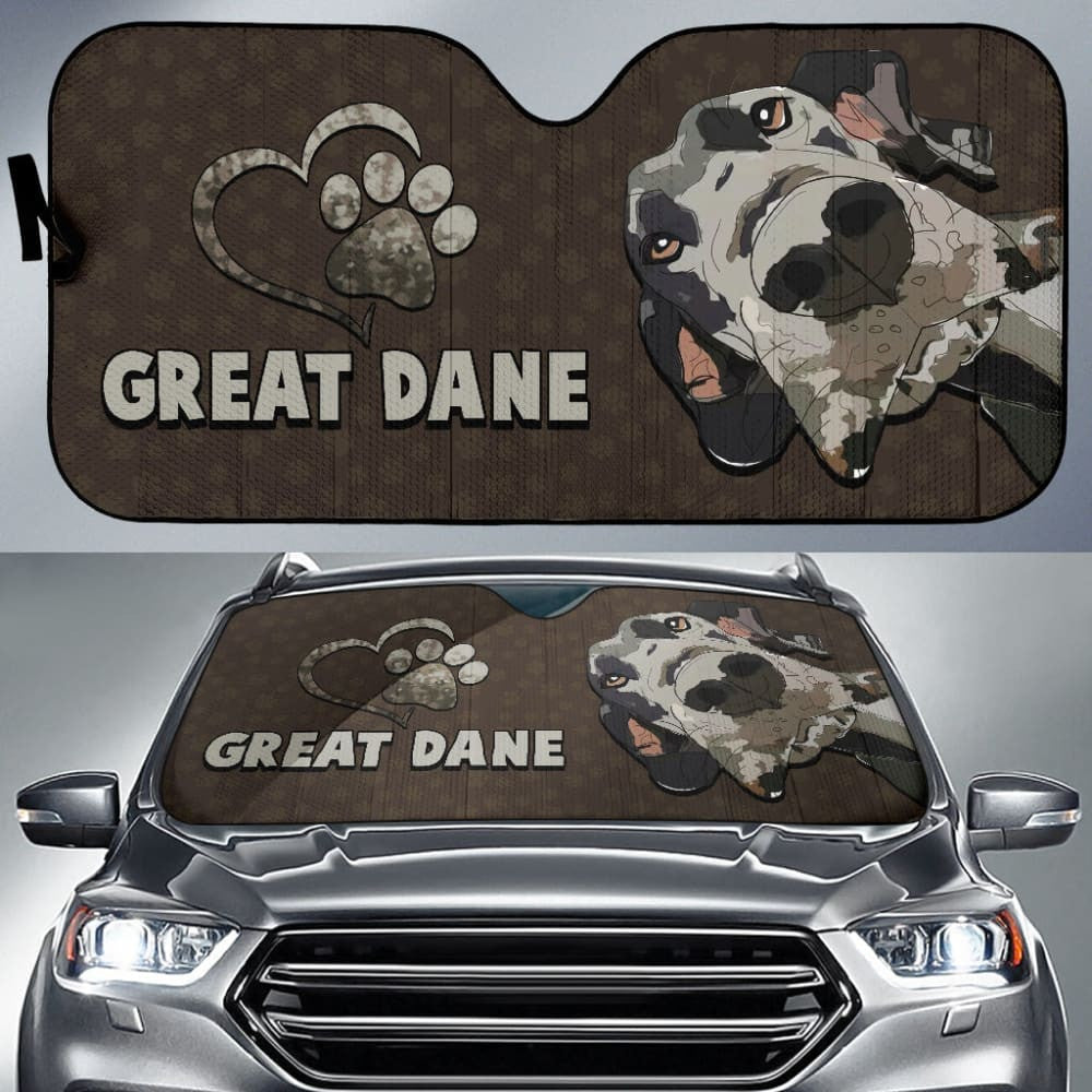 Great Dane Paw Car Auto Sun Shades Car Accessory