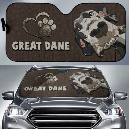 Great Dane Paw Car Auto Sun Shades Car Accessory