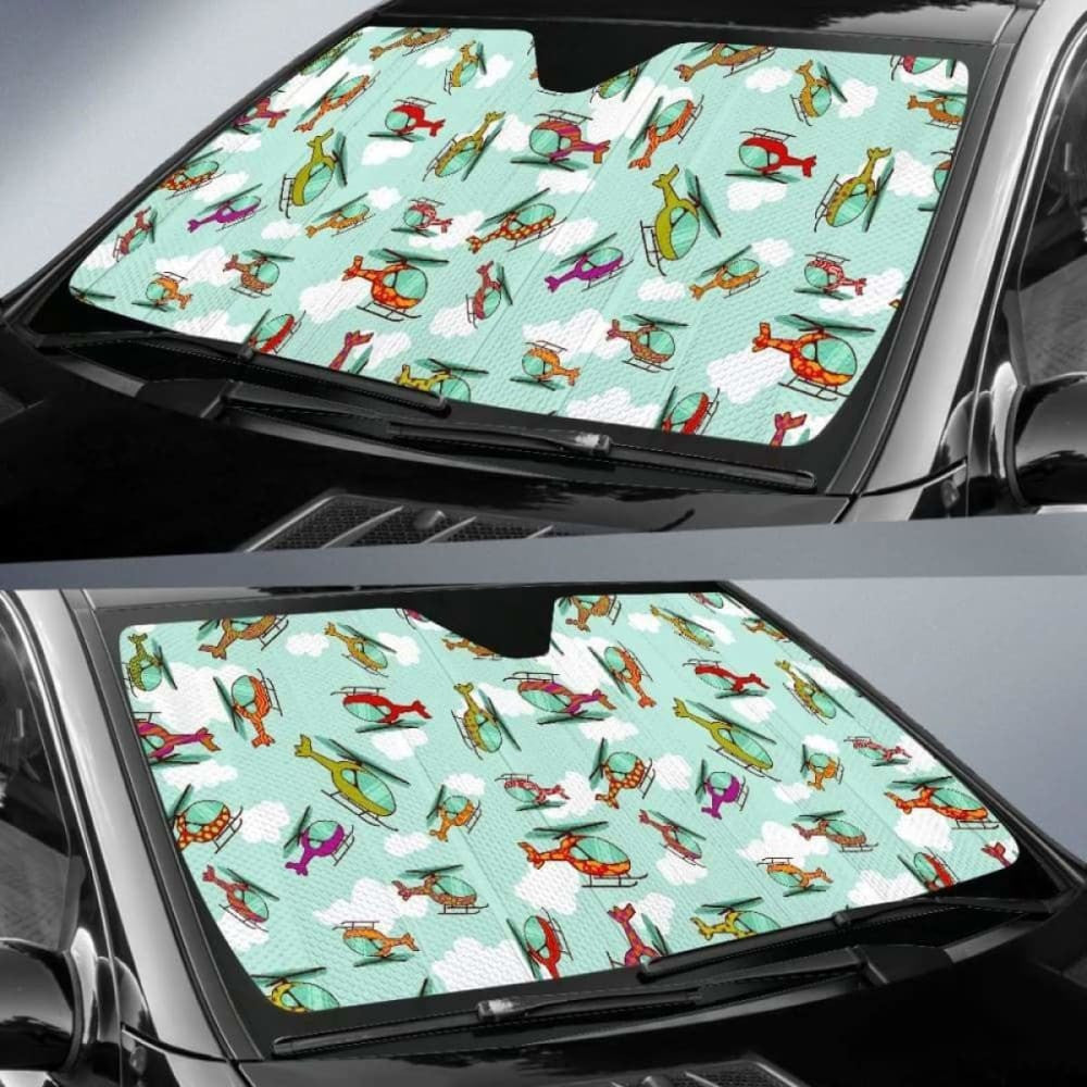 Helicopter Design Pattern Car Auto Sun Shades