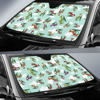 Helicopter Design Pattern Car Auto Sun Shades