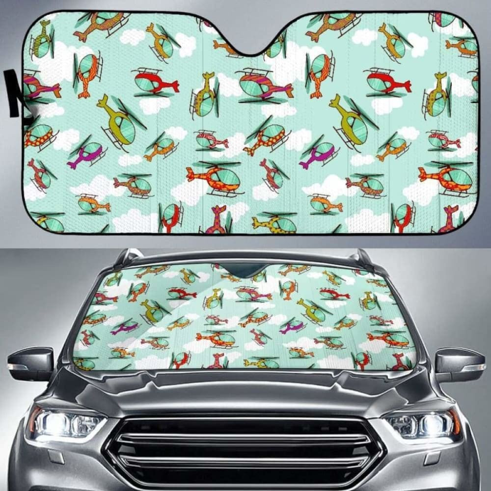 Helicopter Design Pattern Car Auto Sun Shades