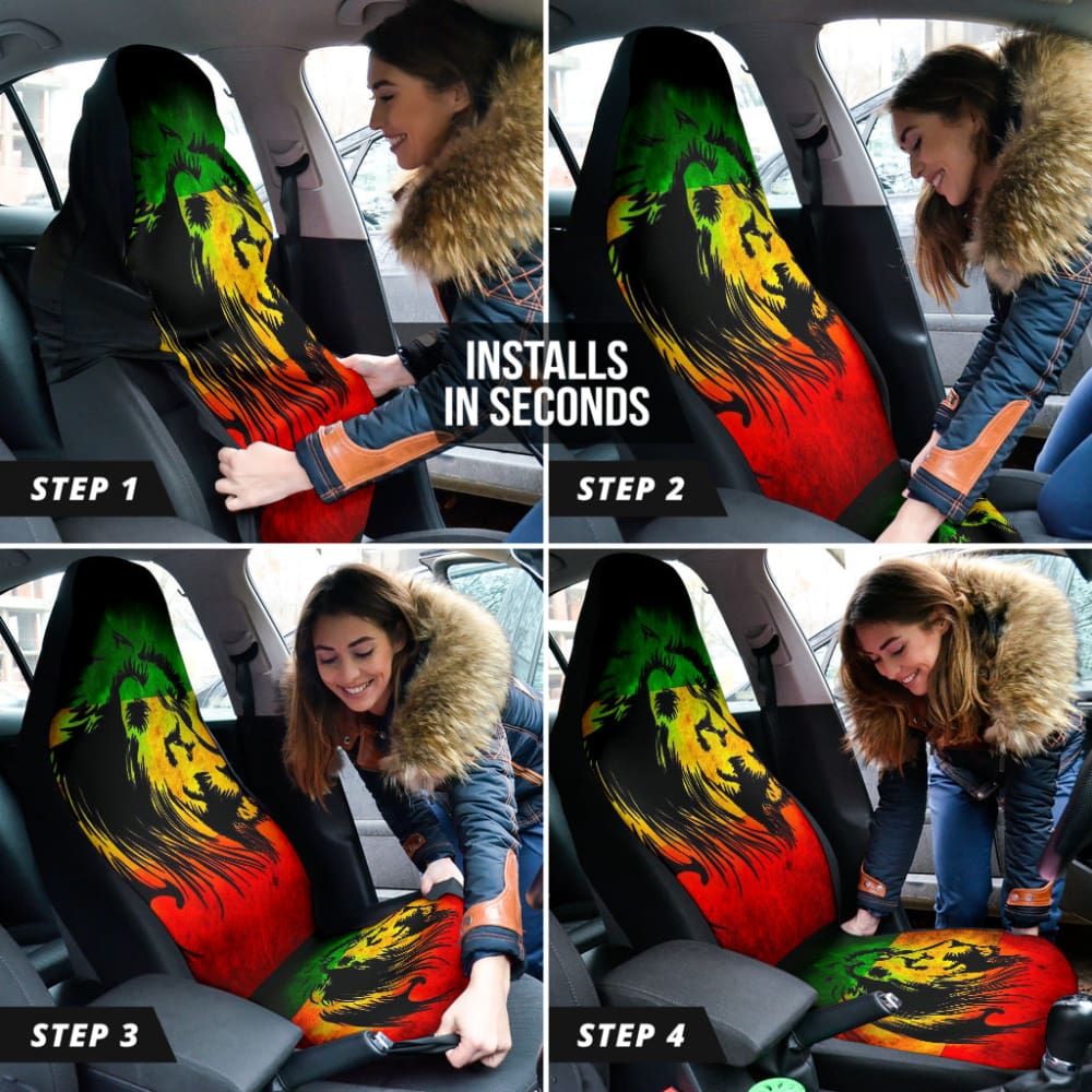 Amazing Gift Ideas Reggae Rasta Lion Car Seat Covers Custom