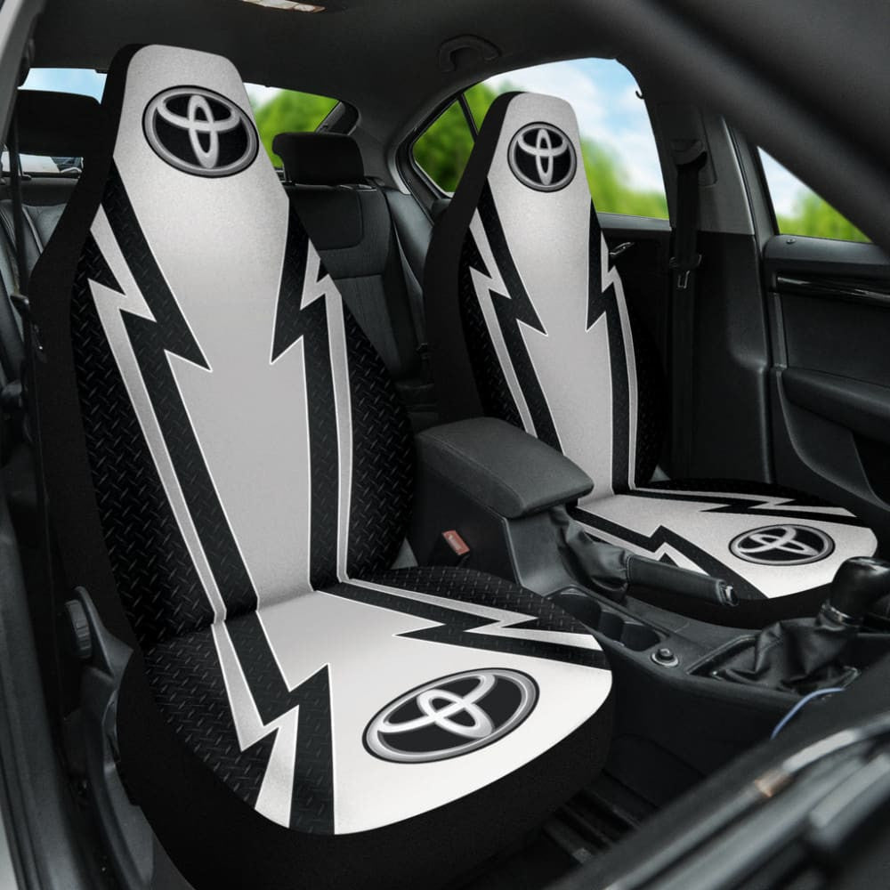 White And Black Toyota Amazing Style Car Seat Covers Custom