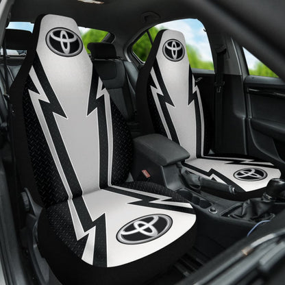 White And Black Toyota Amazing Style Car Seat Covers Custom