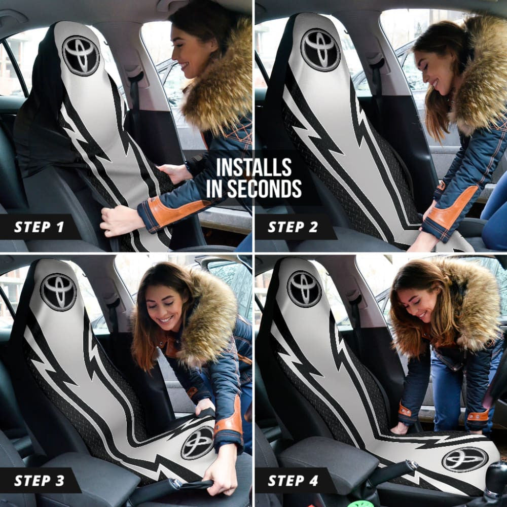 White And Black Toyota Amazing Style Car Seat Covers Custom