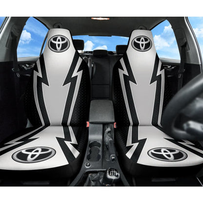 White And Black Toyota Amazing Style Car Seat Covers Custom