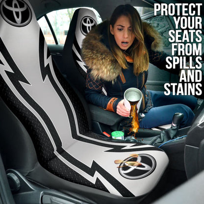 White And Black Toyota Amazing Style Car Seat Covers Custom