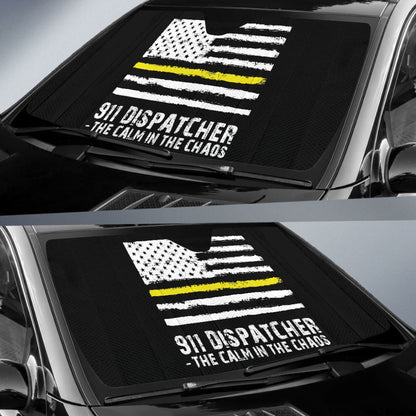 The Calm Voice In The Chaos  Dispatchers Thin Yellow Line Car Auto Sun Shades