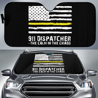 The Calm Voice In The Chaos  Dispatchers Thin Yellow Line Car Auto Sun Shades