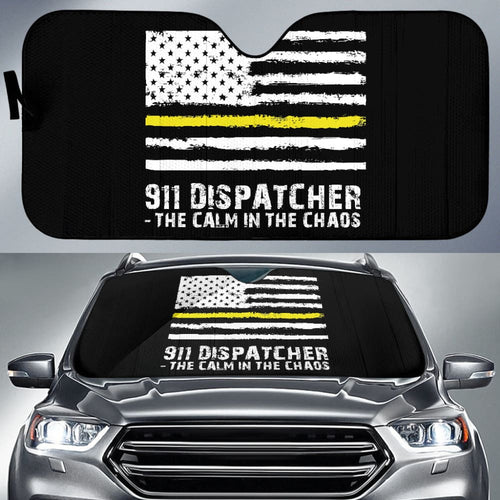 The Calm Voice In The Chaos  Dispatchers Thin Yellow Line Car Auto Sun Shades