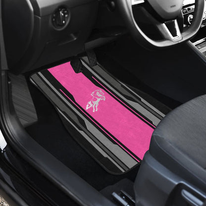 Amazing Silver Pink Horse Mustang Custom Metallic Style Printed Car Floor Mats