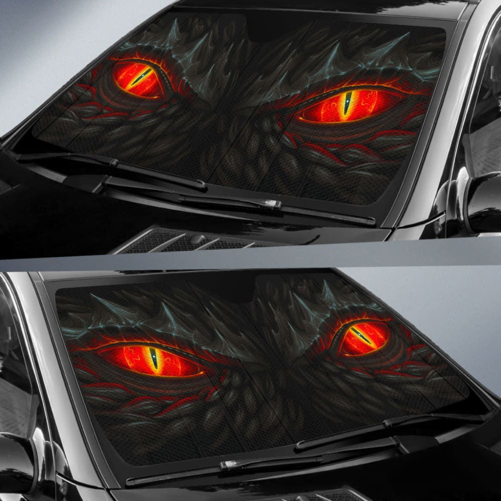Red Dragon Eyes Car Auto Sun Shades Custom