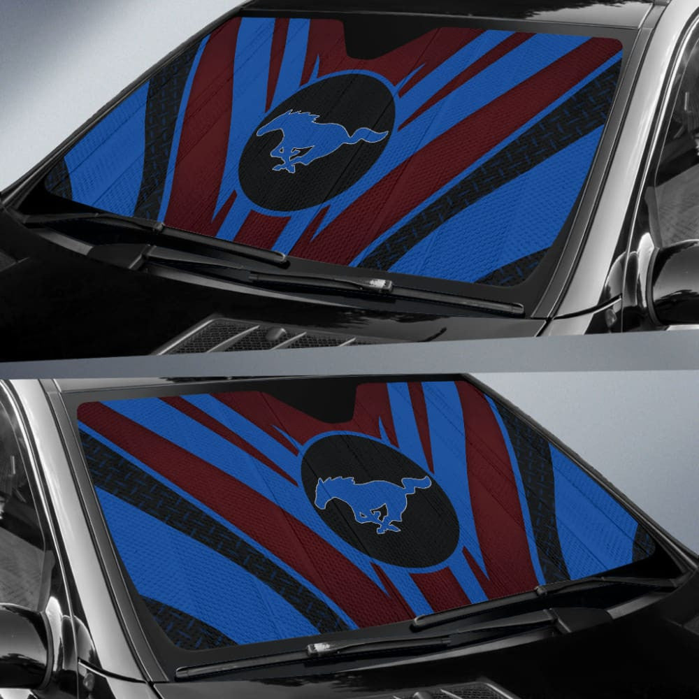 Blue Mustang Car Auto Sun Shades Custom