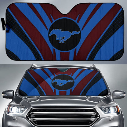 Blue Mustang Car Auto Sun Shades Custom