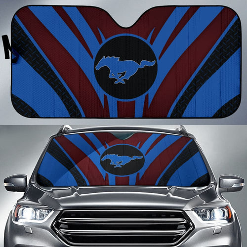 Blue Mustang Car Auto Sun Shades Custom
