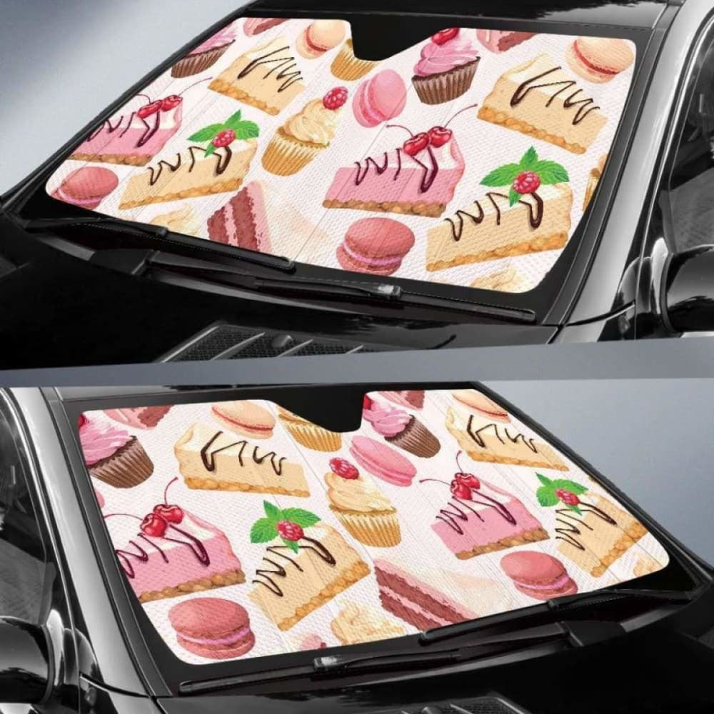 Cake Cupcake Sweets Pattern Car Auto Sun Shades