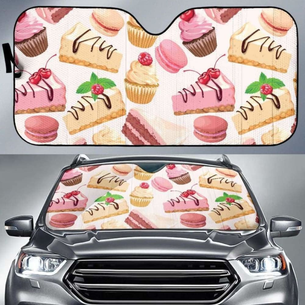 Cake Cupcake Sweets Pattern Car Auto Sun Shades