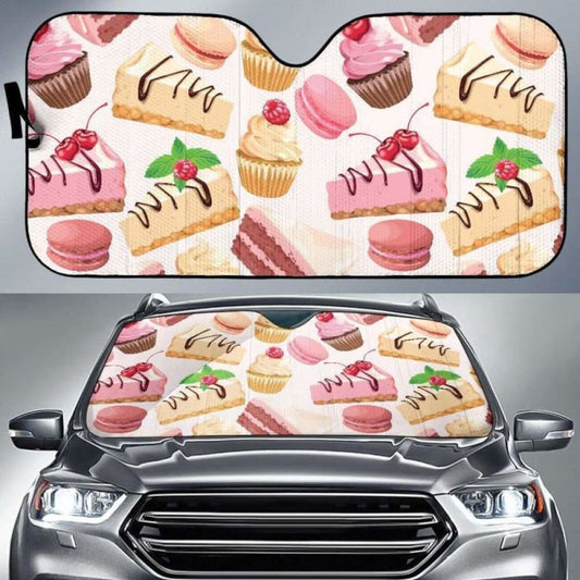 Cake Cupcake Sweets Pattern Car Auto Sun Shades