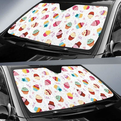 Cake Cupcake Design Pattern Car Auto Sun Shades