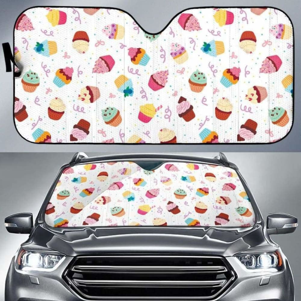 Cake Cupcake Design Pattern Car Auto Sun Shades