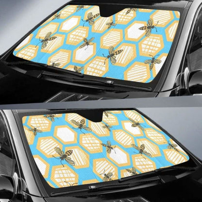 Bee Honeycomb Pattern Car Auto Sun Shades