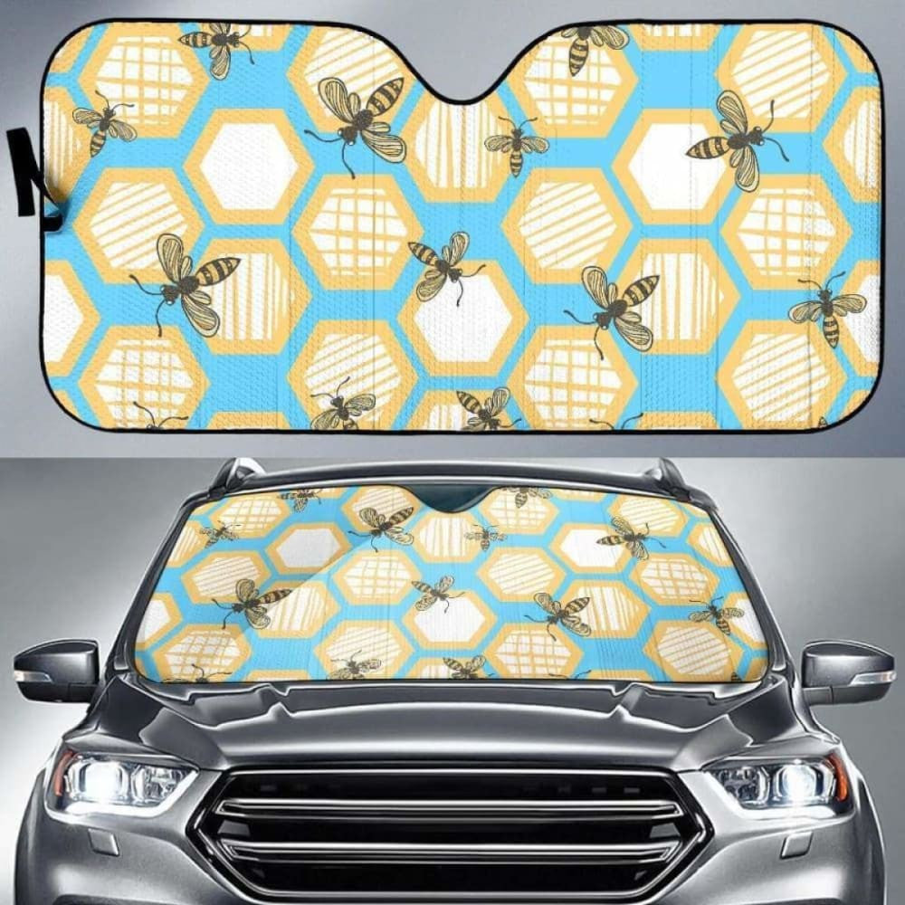 Bee Honeycomb Pattern Car Auto Sun Shades