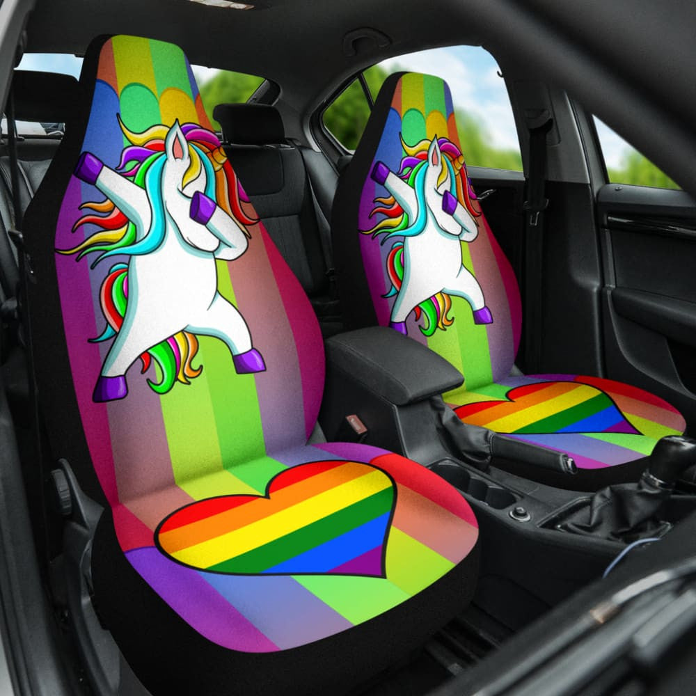 Amazing Unicorn LGBT Rainbow Love Heart Car Seat Covers