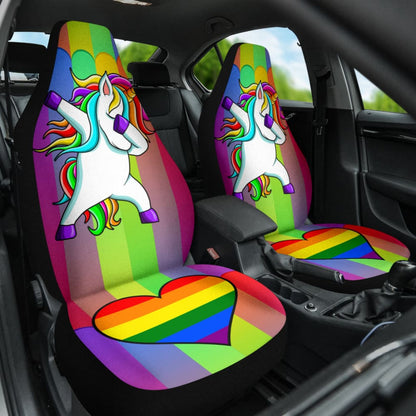Amazing Unicorn LGBT Rainbow Love Heart Car Seat Covers
