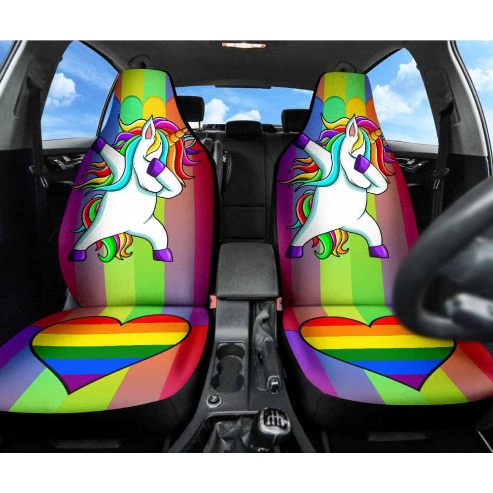 Amazing Unicorn LGBT Rainbow Love Heart Car Seat Covers