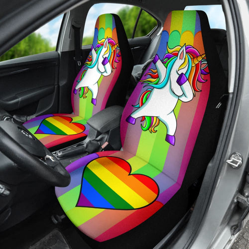 Amazing Unicorn LGBT Rainbow Love Heart Car Seat Covers