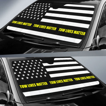 Tow Lives Matter Thin Yellow Line Car Auto Sun Shades