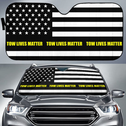 Tow Lives Matter Thin Yellow Line Car Auto Sun Shades