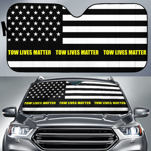 Tow Lives Matter Thin Yellow Line Car Auto Sun Shades