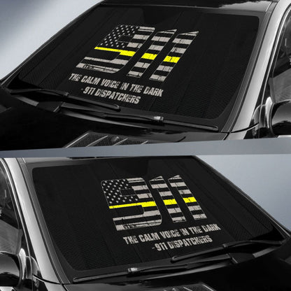 The Calm Voice In The Dark  Dispatchers Thin Yellow Line Car Auto Sun Shades