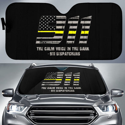 The Calm Voice In The Dark  Dispatchers Thin Yellow Line Car Auto Sun Shades