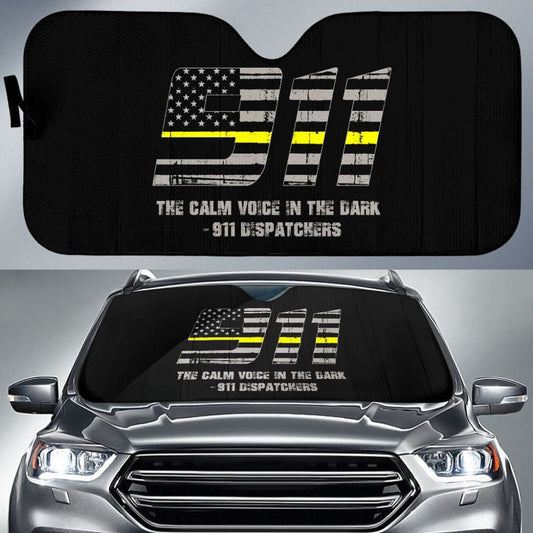 The Calm Voice In The Dark  Dispatchers Thin Yellow Line Car Auto Sun Shades