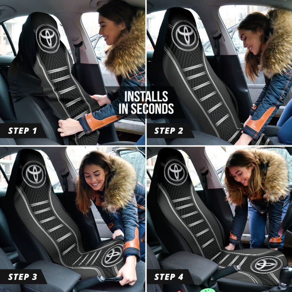 Black And Grey Toyota Amazing Style Car Seat Covers Custom