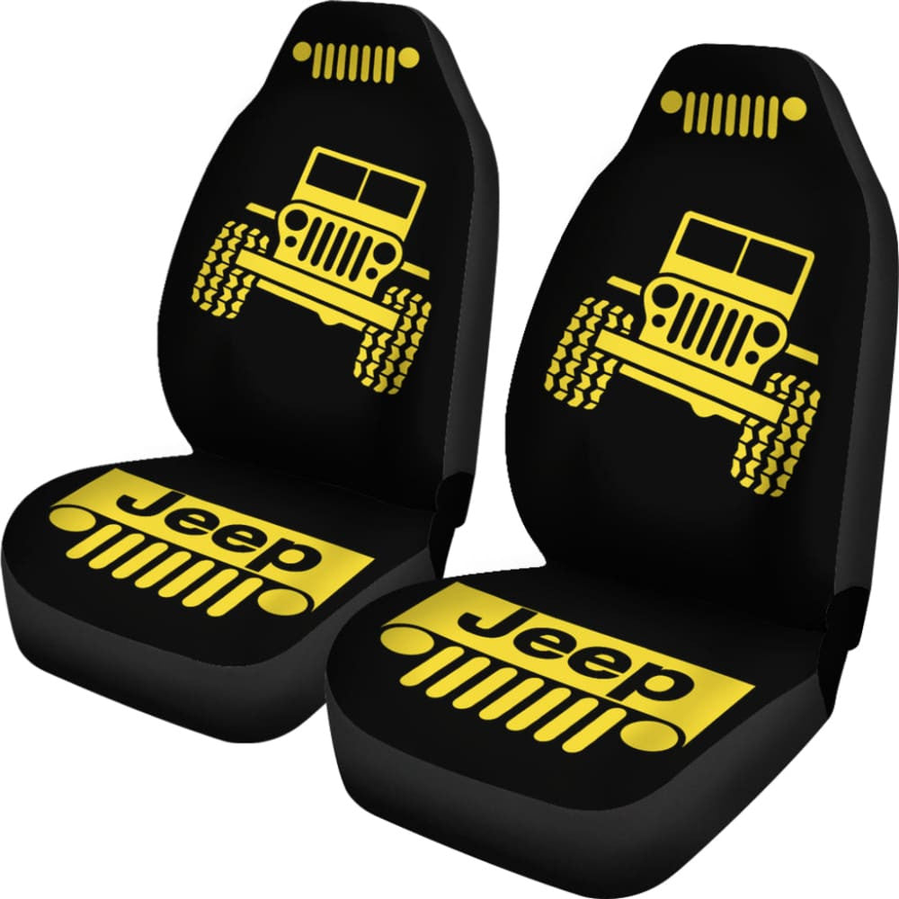 Yellow Black Jeep Offroad Car Seat Covers Custom
