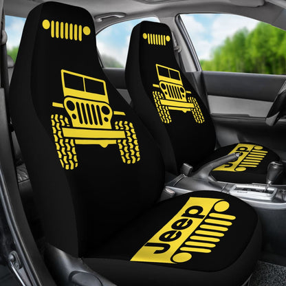 Yellow Black Jeep Offroad Car Seat Covers Custom