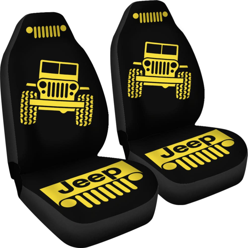 Yellow Black Jeep Offroad Car Seat Covers Custom