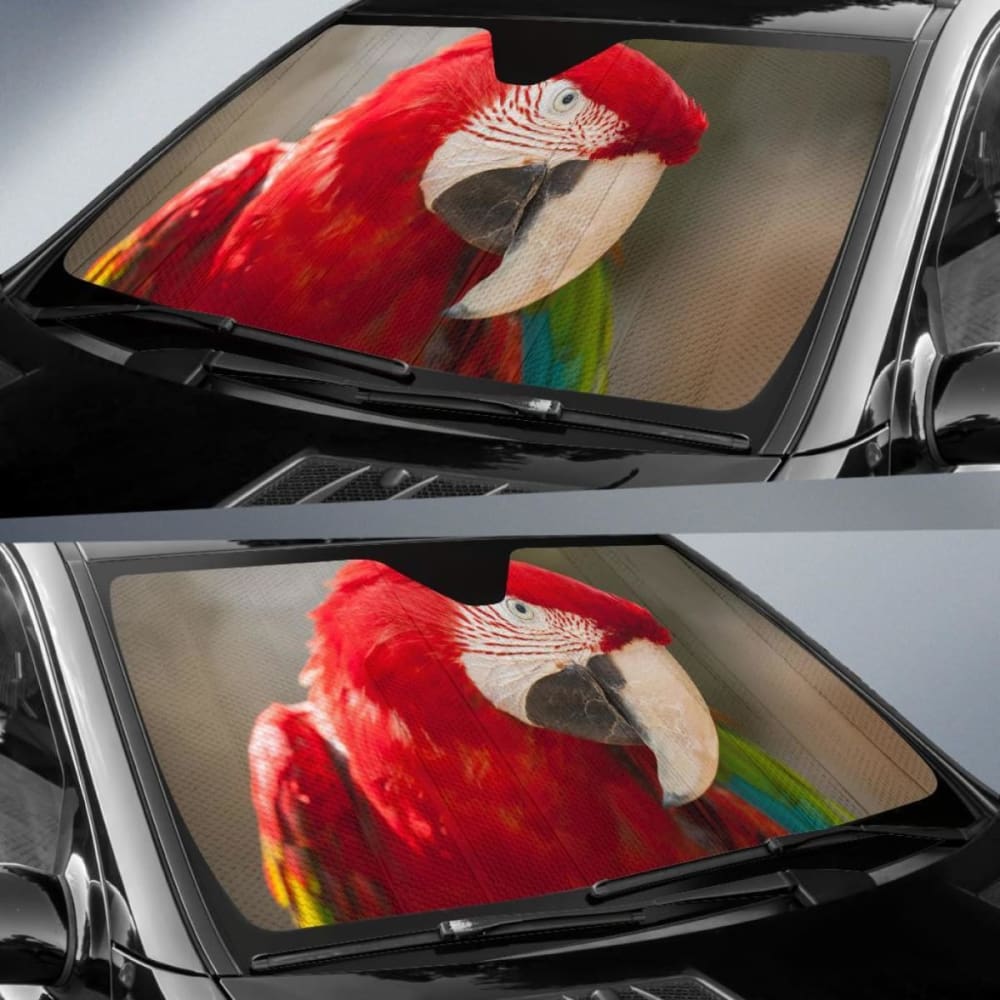 Red Green Macaw Parrot Car Sun Shade