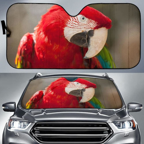 Red Green Macaw Parrot Car Sun Shade
