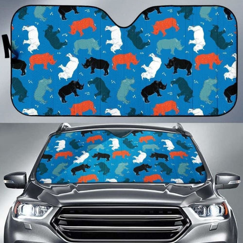 Colorful Rhino Pattern Car Auto Sun Shades