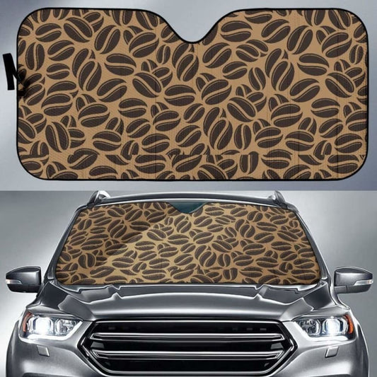 Coffee Bean On Brown Background Car Auto Sun Shades